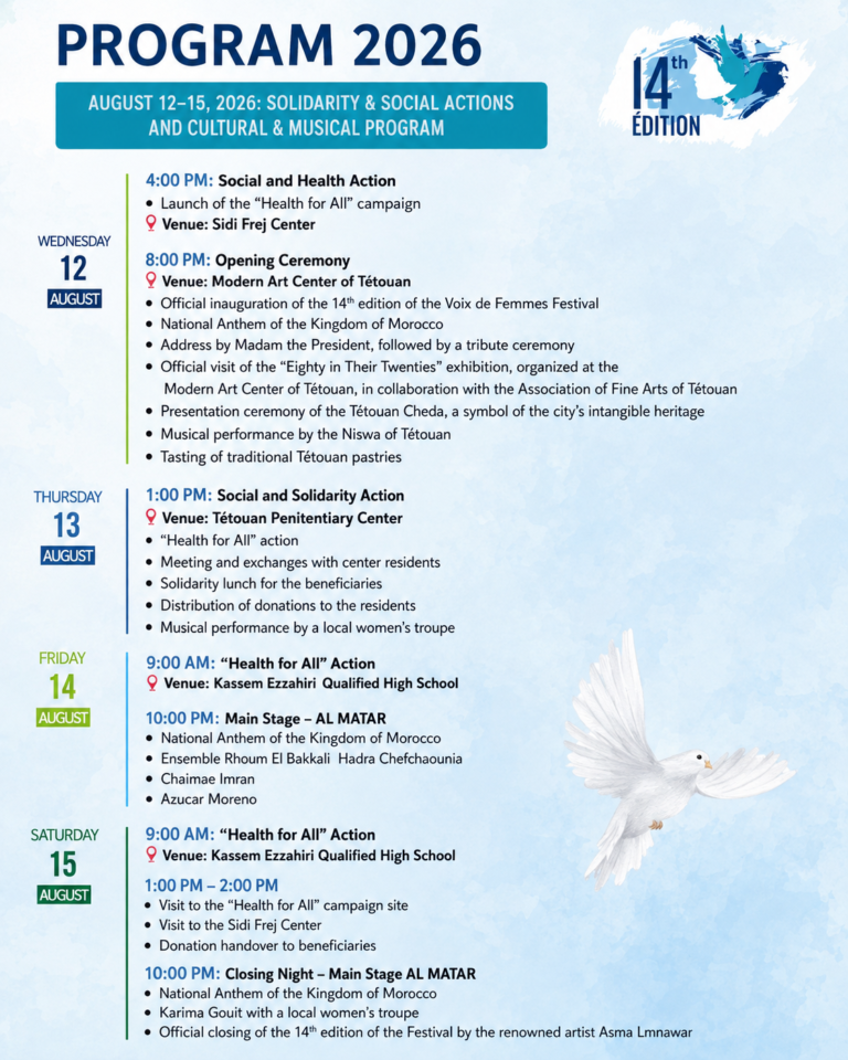 Programme Voix des femmes Tetouan 2026